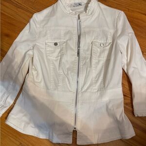 White House Black Market Cream Utility Jacket